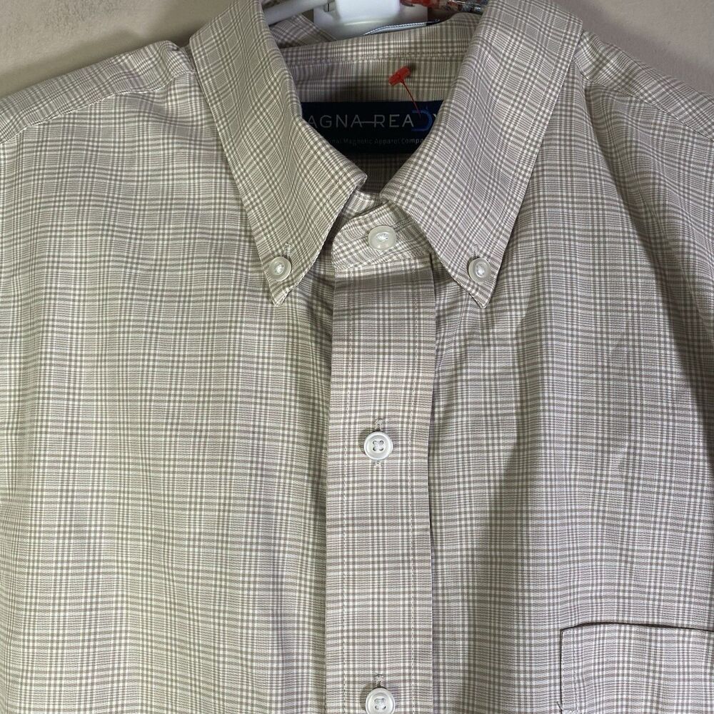 Magna Ready Shirt Mens Large Long Sleeve Magnetic Button Down Shirt